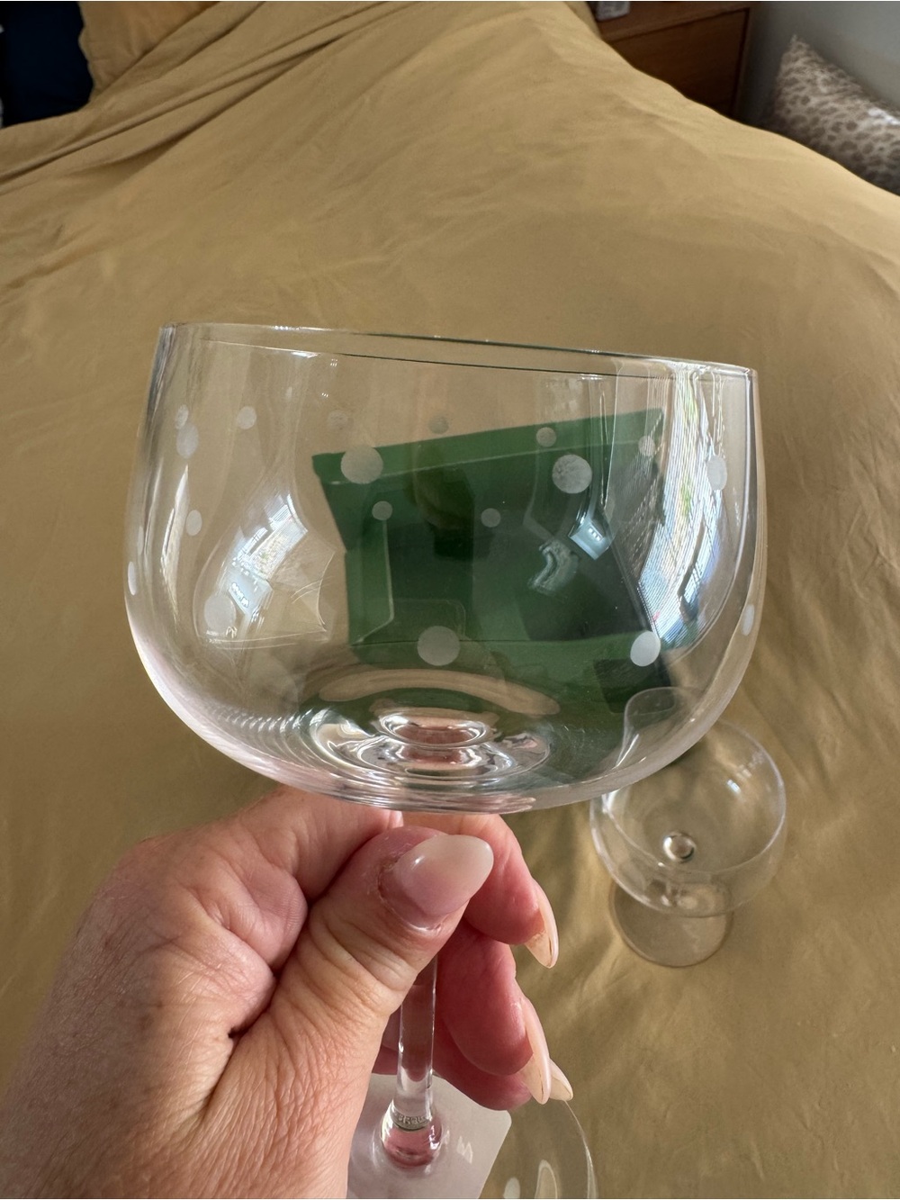 kate spade Clear Polka Dot Coupe Glasses (Set of 2) - Picture 3 of 4